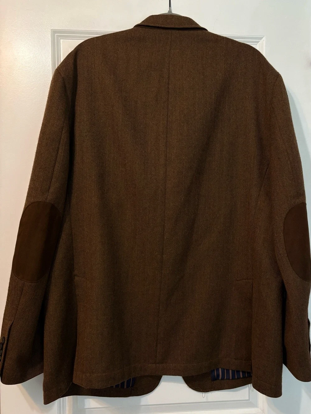Cremieux Collection Men’s Brown Herringbone 100% Wool Tweed Blazer XXL